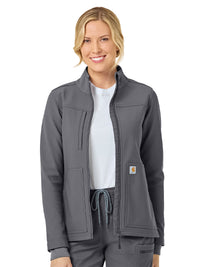 Women's Three-Pocket Bonded Fleece Jacket - C81023 - Pewter