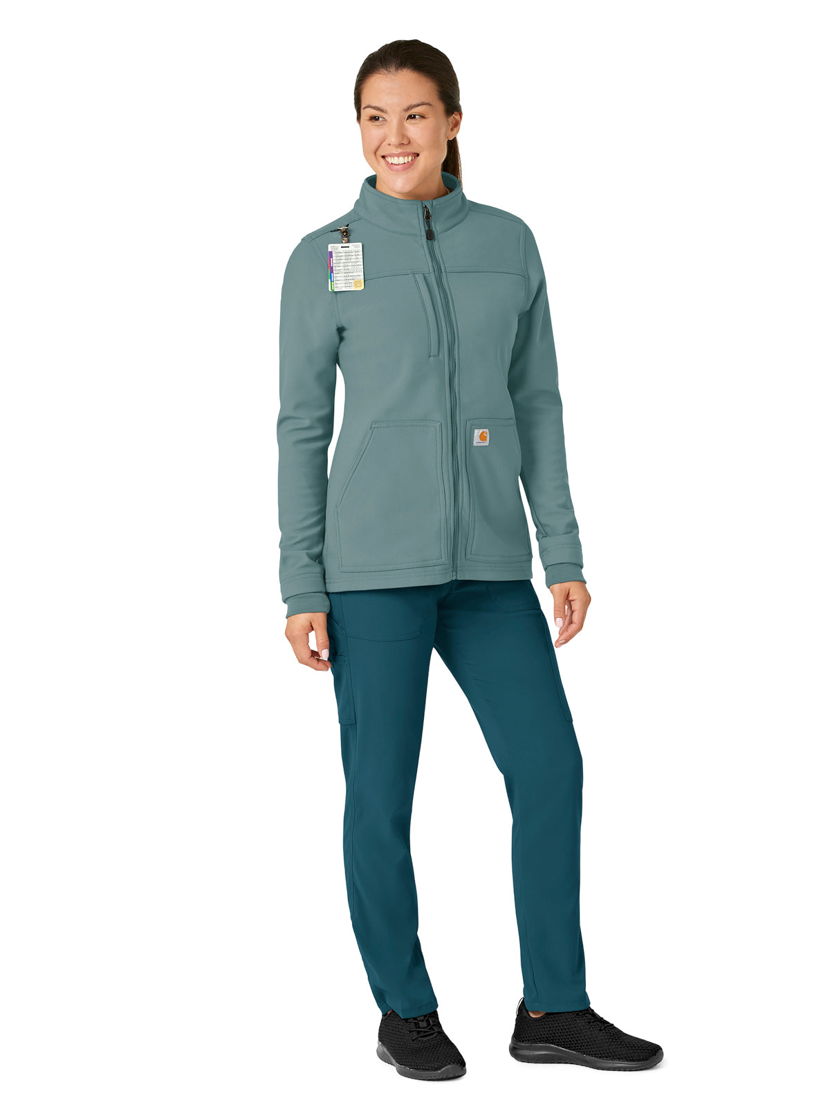 Women's Three-Pocket Bonded Fleece Jacket - C81023 - Summer Blue