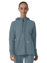 Women's Three-Pocket Full Zip Waffle Hoodie - C82008 - Rolling Thunder