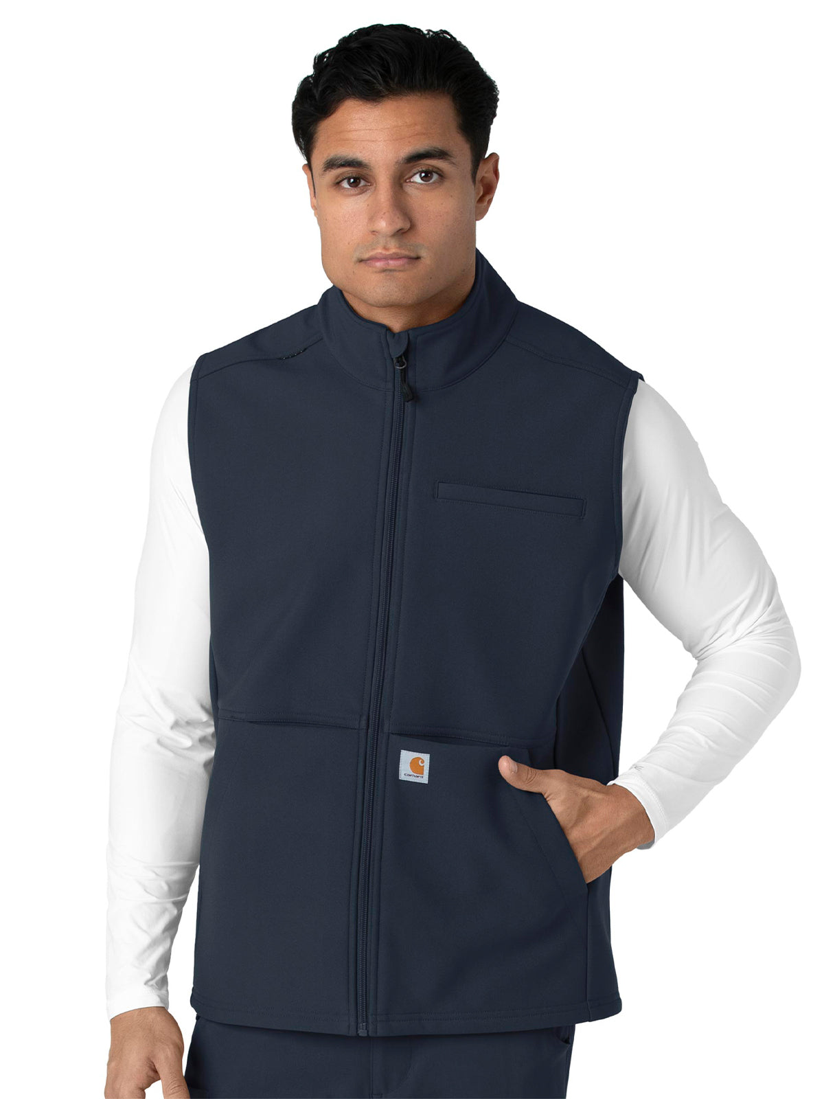 Men's Four-Pocket Bonded Fleece Vest - C82023 - Navy