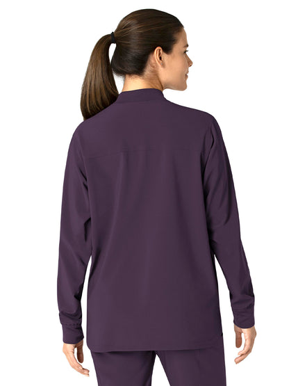 Women's Four-Pocket Modern Fit Shirt Jacket - C82210 - Black Plum