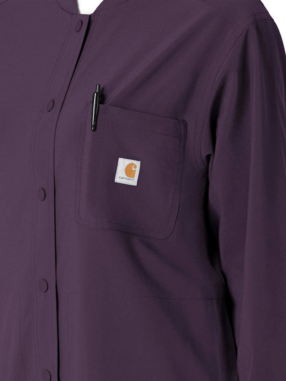 Women's Four-Pocket Modern Fit Shirt Jacket - C82210 - Black Plum