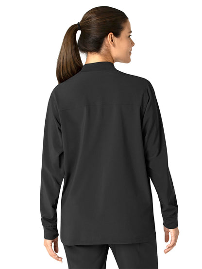 Women's Four-Pocket Modern Fit Shirt Jacket - C82210 - Black