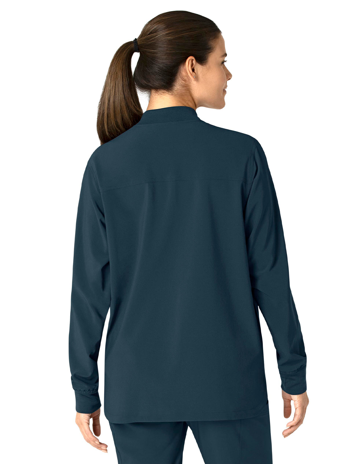 Women's Four-Pocket Modern Fit Shirt Jacket - C82210 - Navy