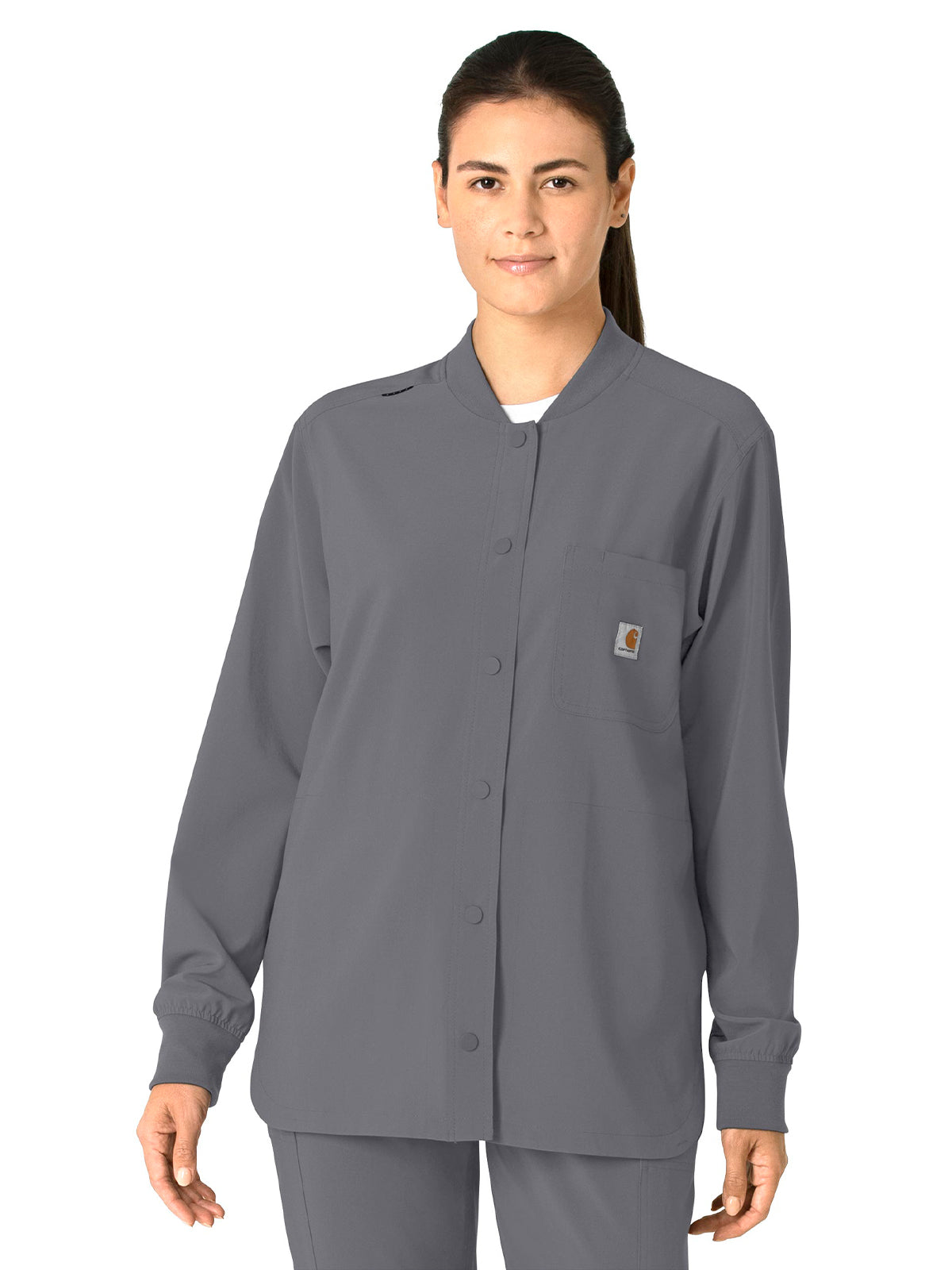 Women's Modern Fit Shirt Jacket - C82210 - Pewter