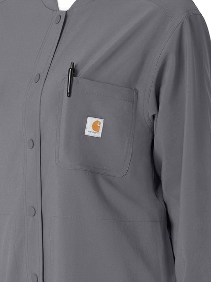 Women's Modern Fit Shirt Jacket - C82210 - Pewter