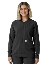 Women's Six-Pocket Lightweight Scrub Jacket - C82410 - Black