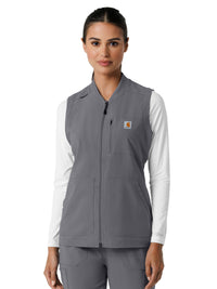 Women's Six-Pocket Lightweight Scrub Vest - C82510 - Pewter