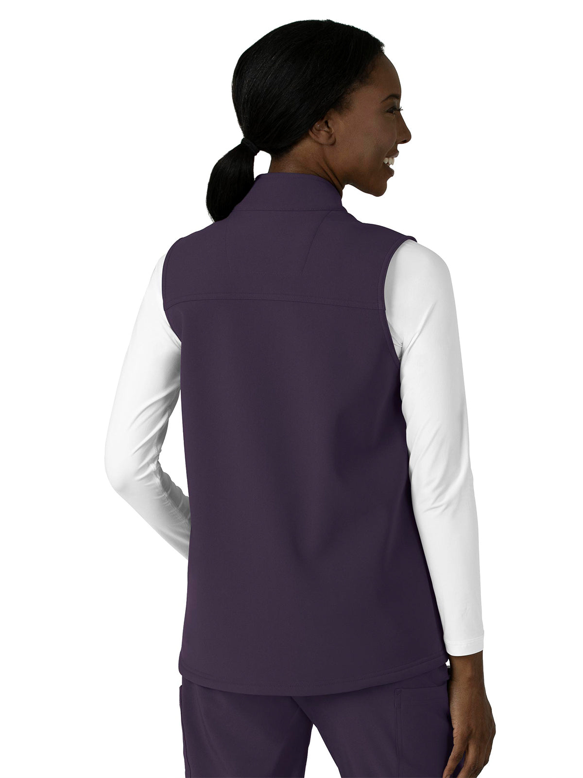 Women's Bonded Fleece Vest - C83023 - Black Plum