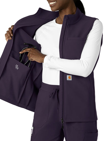 Women's Bonded Fleece Vest - C83023 - Black Plum