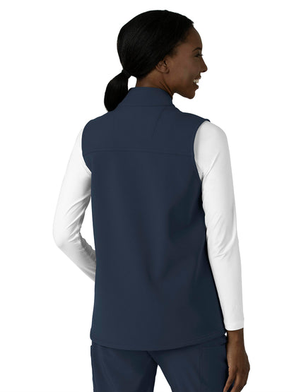 Women's Four-Pocket Bonded Fleece Vest - C83023 - Navy