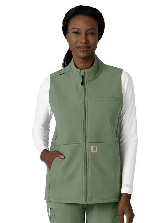 Women's Four-Pocket Bonded Fleece Vest - C83023 - Olive