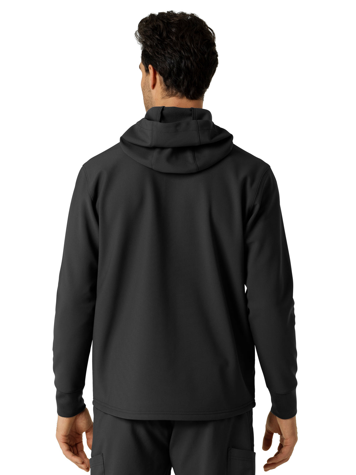 Men's Three-Pocket Bonded Fleece Hoodie - C84023 - Black