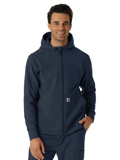 Men's Three-Pocket Bonded Fleece Hoodie - C84023 - Navy