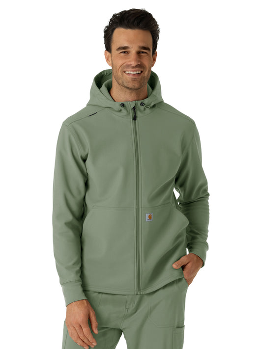 Men's Three-Pocket Bonded Fleece Hoodie - C84023 - Olive