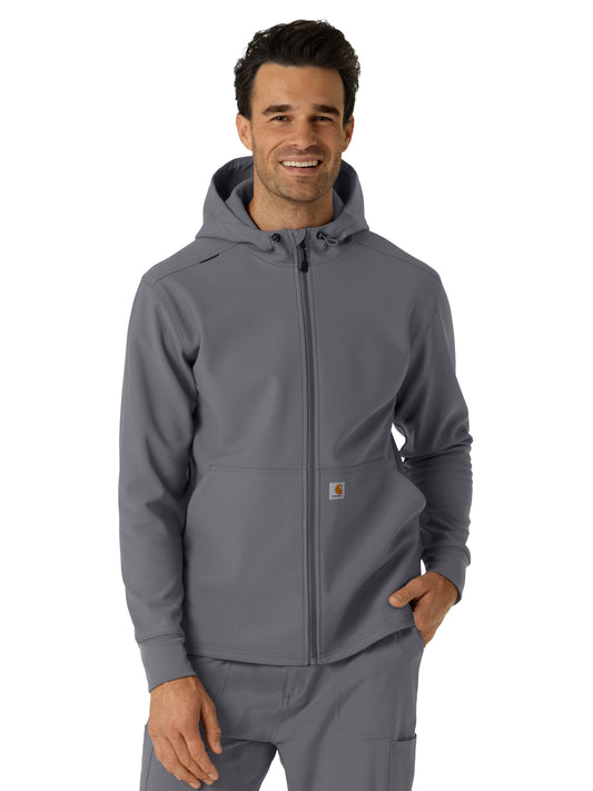 Men's Three-Pocket Bonded Fleece Hoodie - C84023 - Pewter