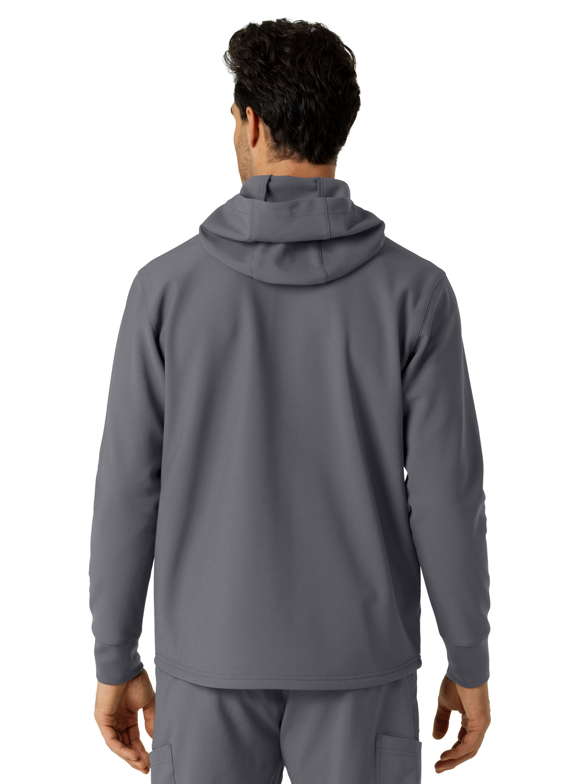 Men's Three-Pocket Bonded Fleece Hoodie - C84023 - Pewter