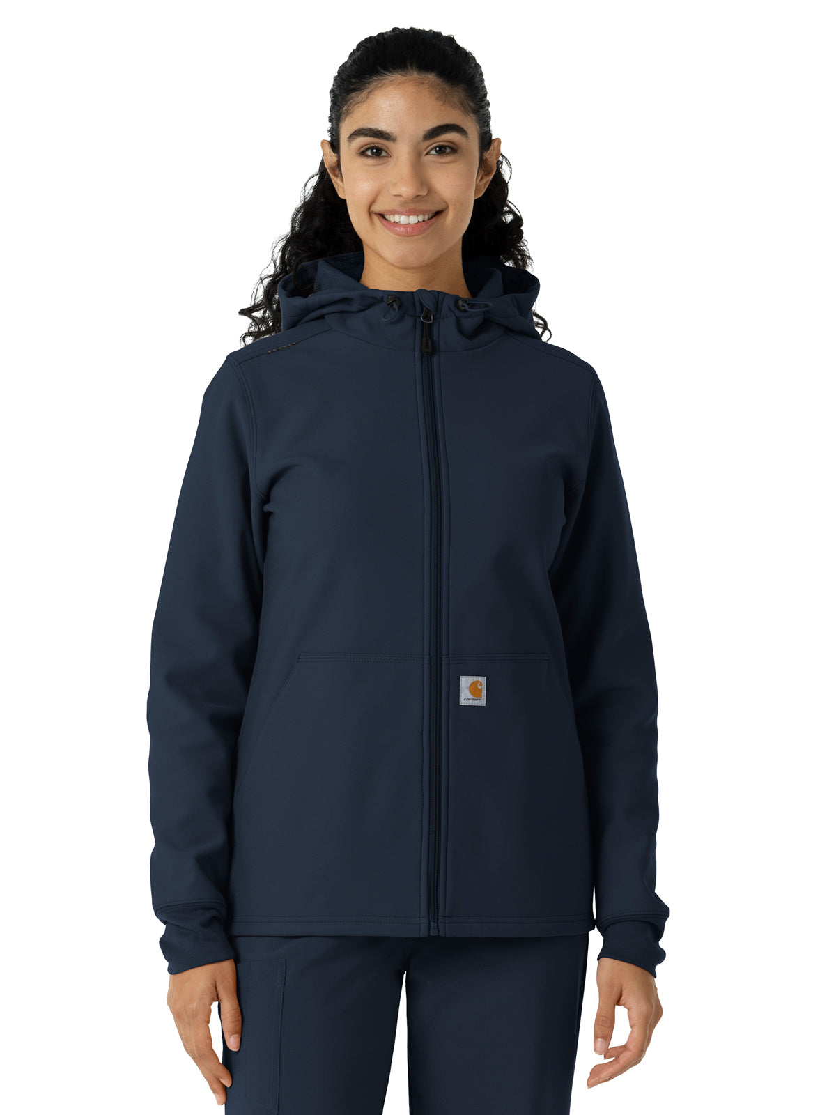 Women's Four-Pocket Bonded Fleece Hoodie - C85023 - Navy