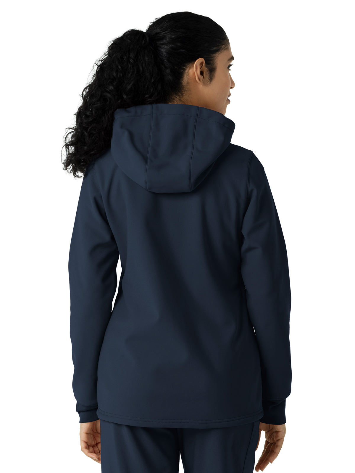 Women's Four-Pocket Bonded Fleece Hoodie - C85023 - Navy