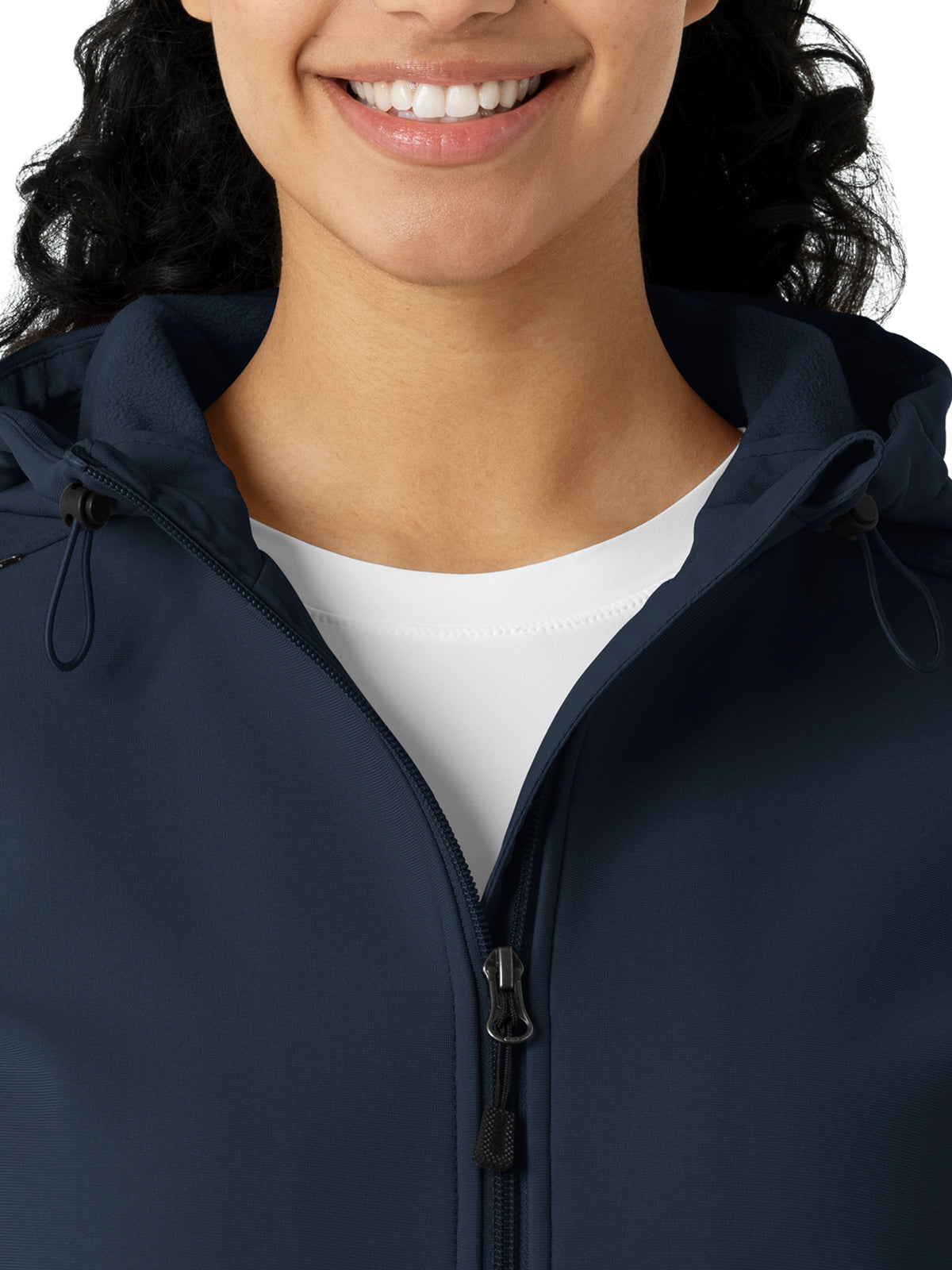 Women's Four-Pocket Bonded Fleece Hoodie - C85023 - Navy