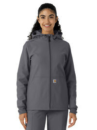 Women's Four-Pocket Bonded Fleece Hoodie - C85023 - Pewter