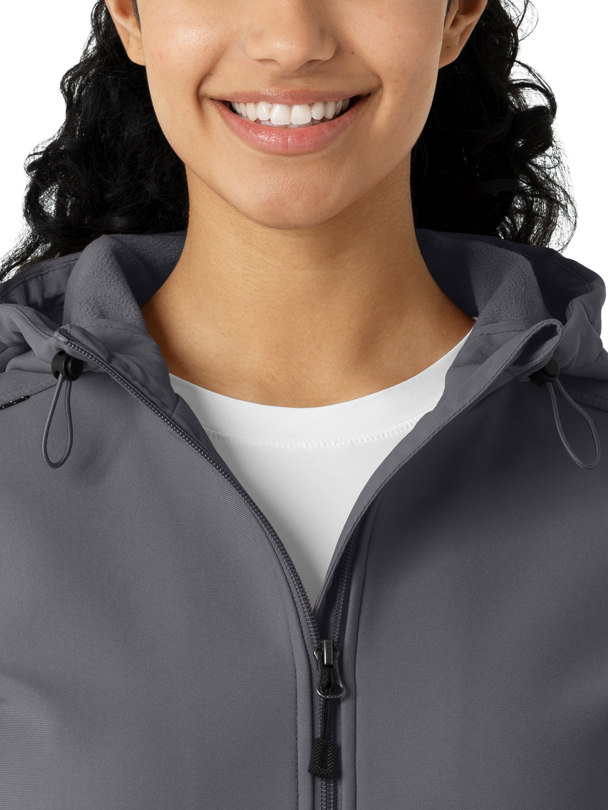 Women's Four-Pocket Bonded Fleece Hoodie - C85023 - Pewter