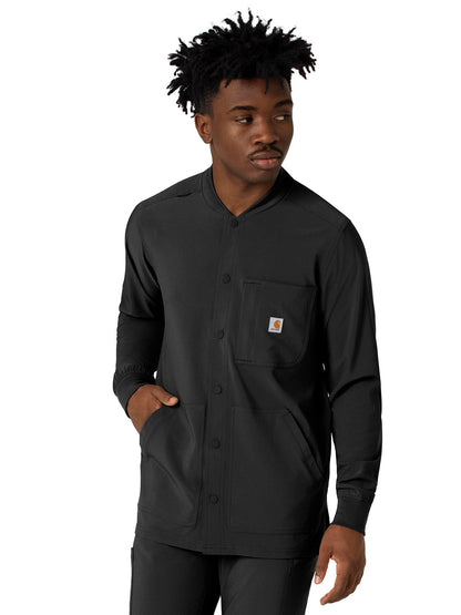 Men's Five-Pocket Modern Fit Shirt Jacket - C86210 - Black