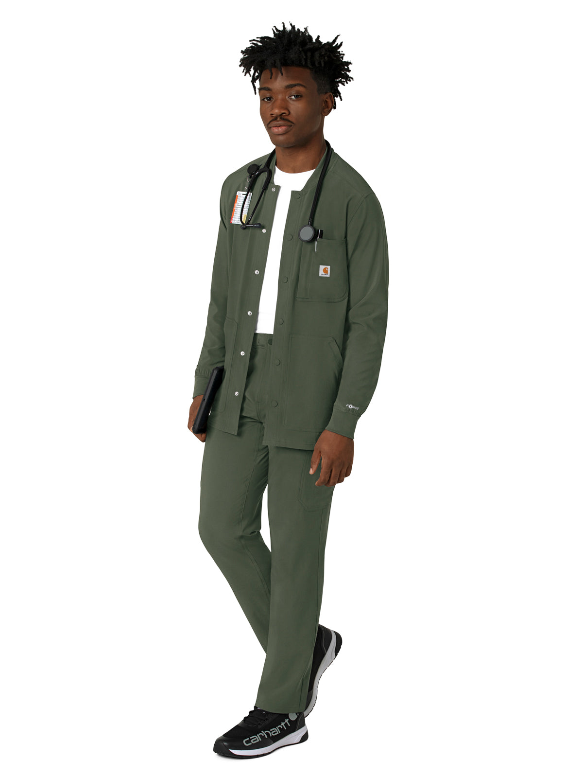 Men's Five-Pocket Modern Fit Shirt Jacket - C86210 - Olive