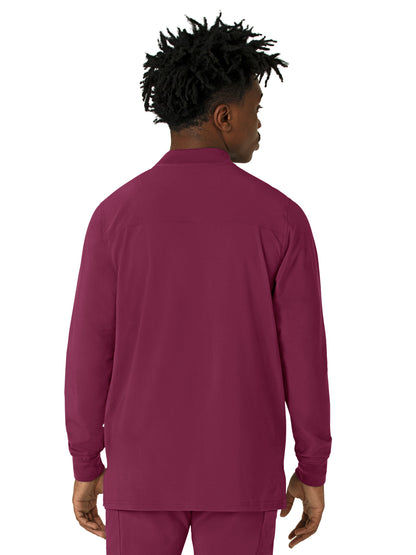 Men's Five-Pocket Modern Fit Shirt Jacket - C86210 - Wine