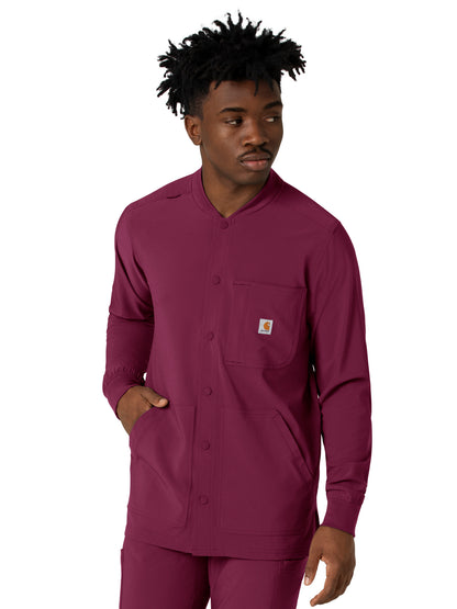 Men's Five-Pocket Modern Fit Shirt Jacket - C86210 - Wine