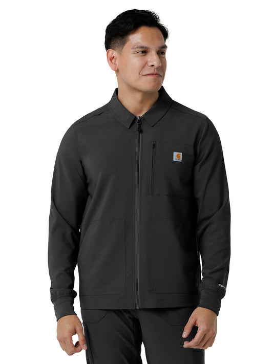 Men's Six-Pocket Lightweight Scrub Jacket - C86310 - Black