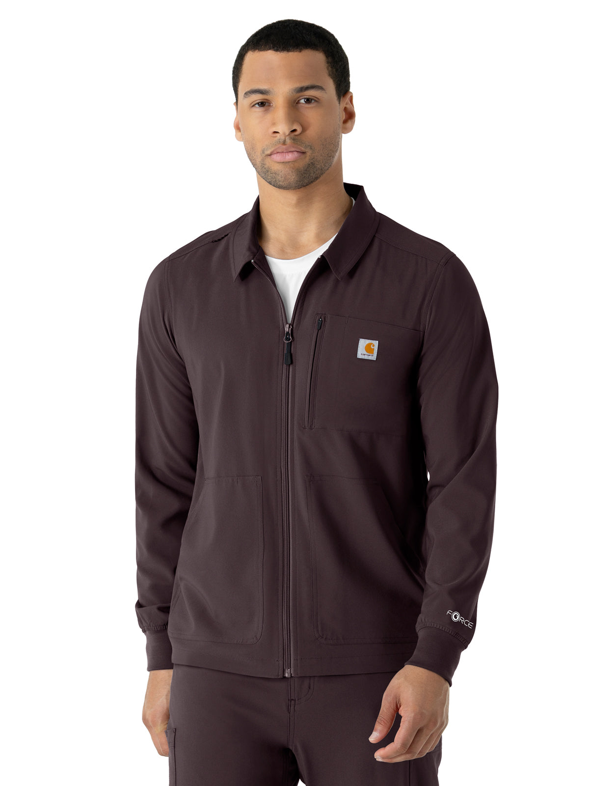 Men's Six-Pocket Lightweight Scrub Jacket - C86310 - Dark Sepia