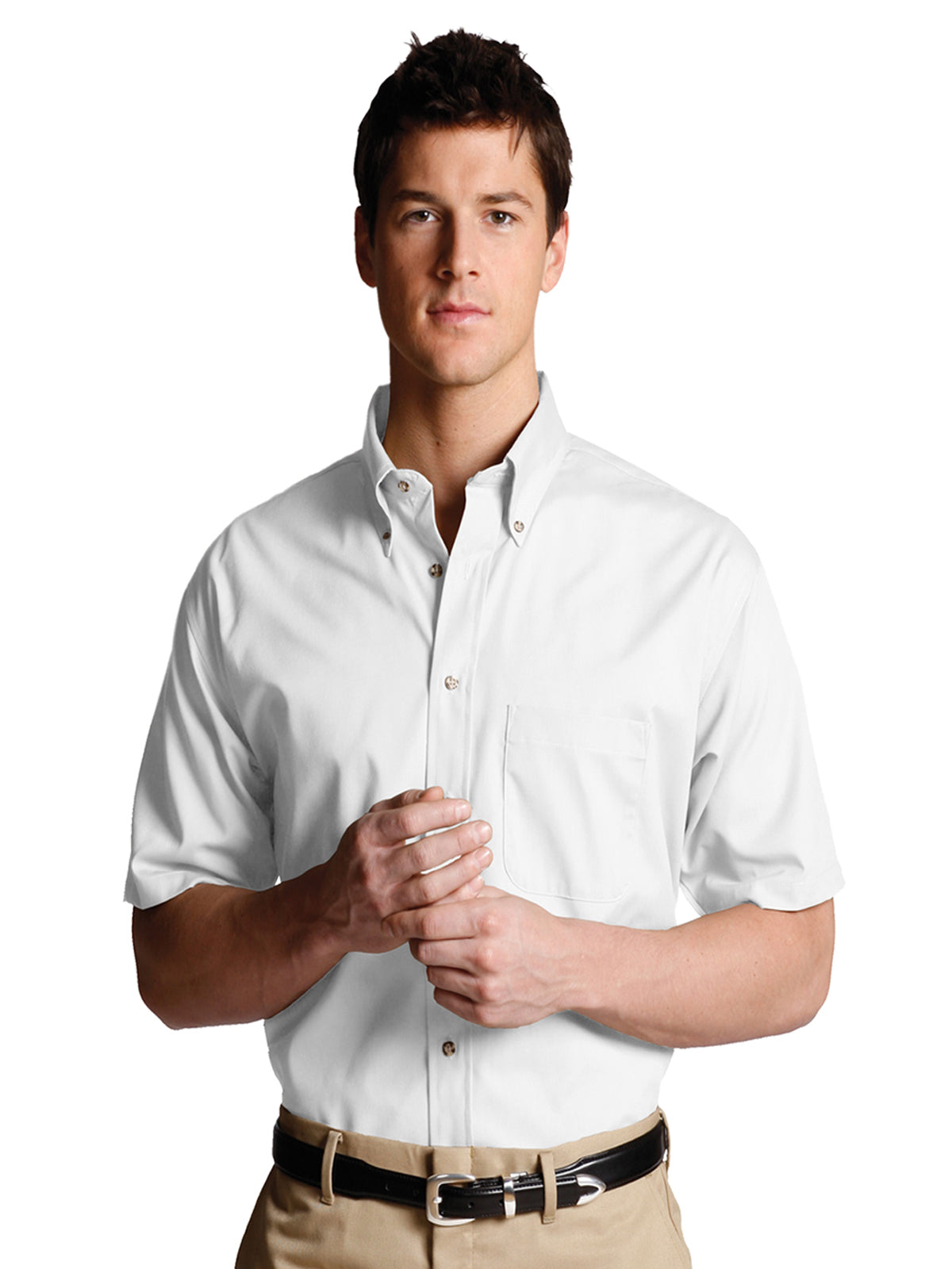 Men's One-Pocket Poplin Short Sleeve Shirt - 1230 - White