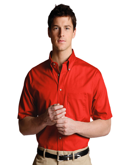 Men's One-Pocket Poplin Short Sleeve Shirt - 1230 - Red