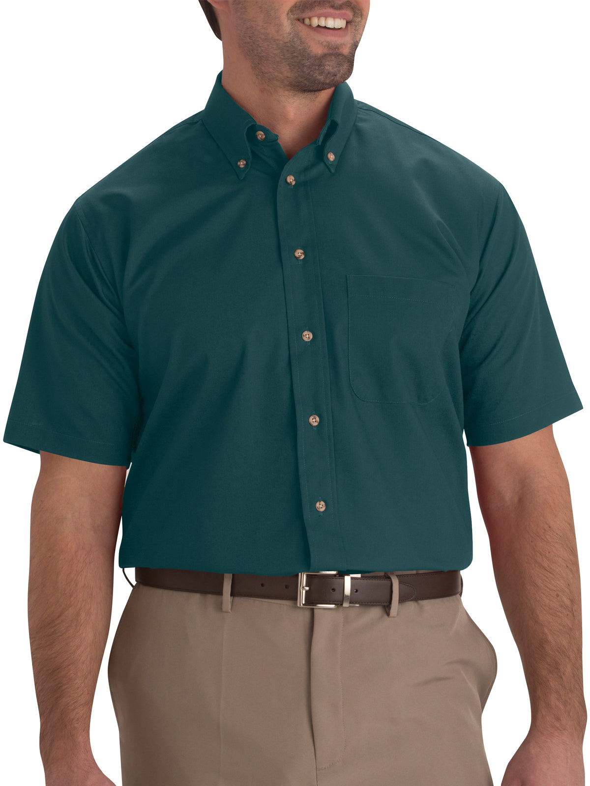 Men's One-Pocket Poplin Short Sleeve Shirt - 1230 - Teal