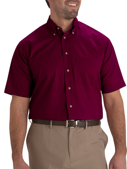 Men's One-Pocket Poplin Short Sleeve Shirt - 1230 - Wine