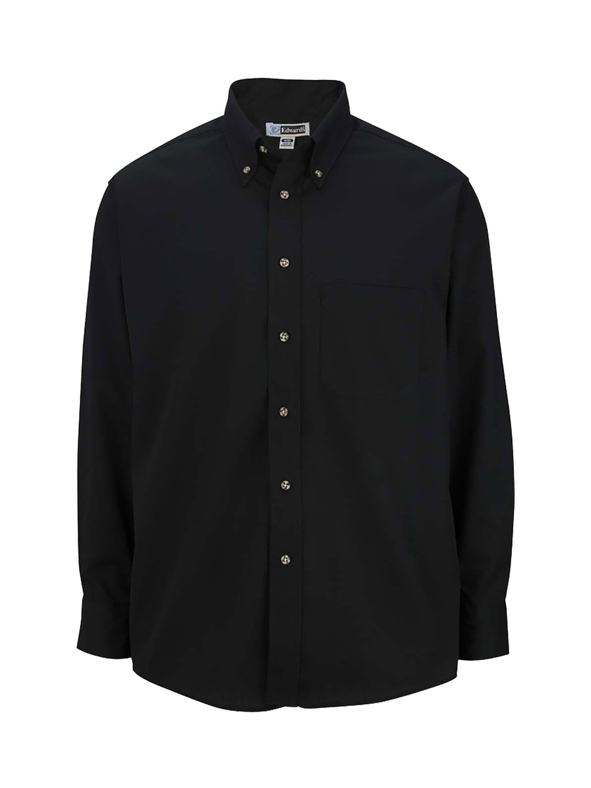 Men's One-Pocket Poplin-Long Sleeve - 1280 - Black