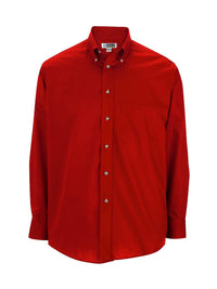 Men's 1-Pocket Long Sleeve Poplin Shirt - 1280 - Red