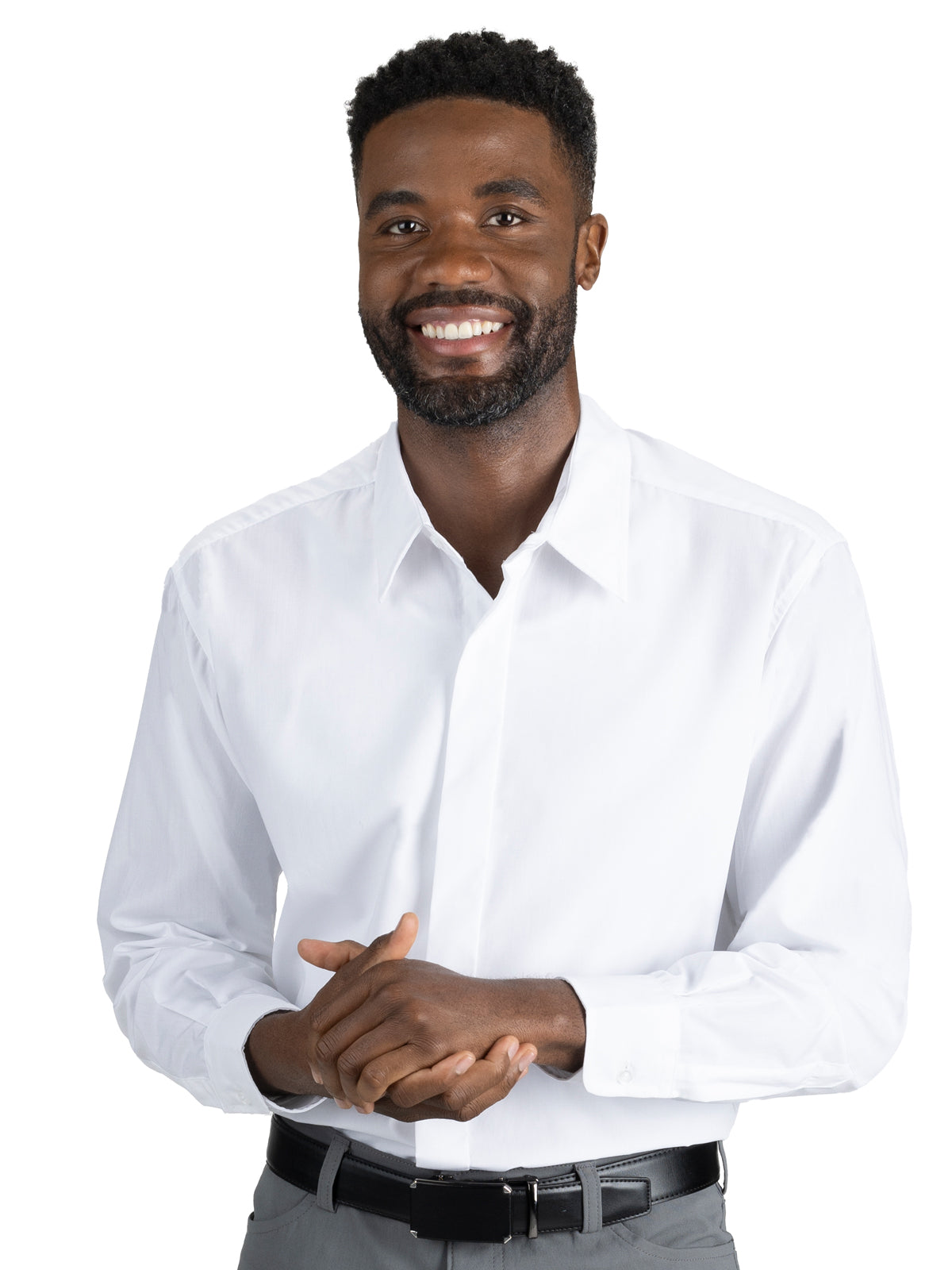 Men's Café Long Sleeve Shirt - 1290 - White