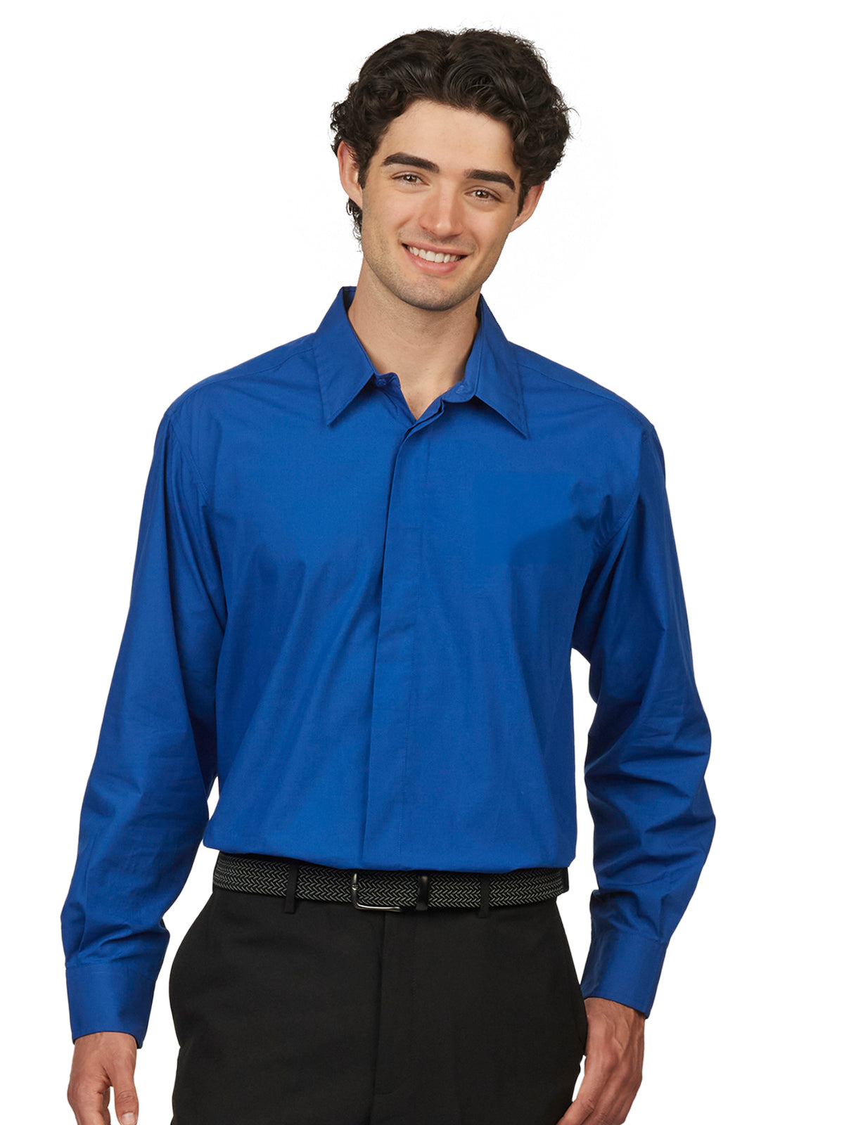 Men's Café Long Sleeve Shirt - 1290 - Royal