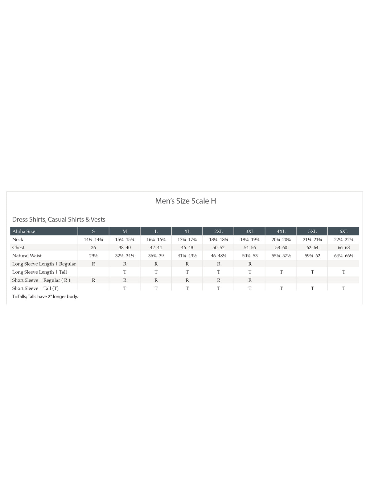 SIZECHART