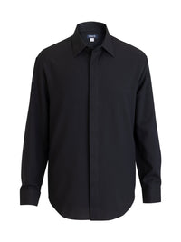 Men's Flexbatiste Café Long Sleeve Shirt - 1297 - Black