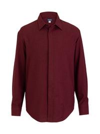 Men's Flexbatiste Café Long Sleeve Shirt - 1297 - Burgundy