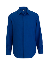 Men's Flexbatiste Café Long Sleeve Shirt - 1297 - Cobalt