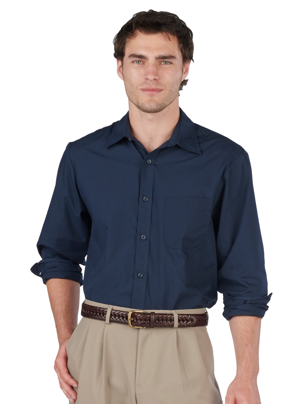 Men's 1-Pocket Essential Broadcloth Shirt - 1354 - Navy