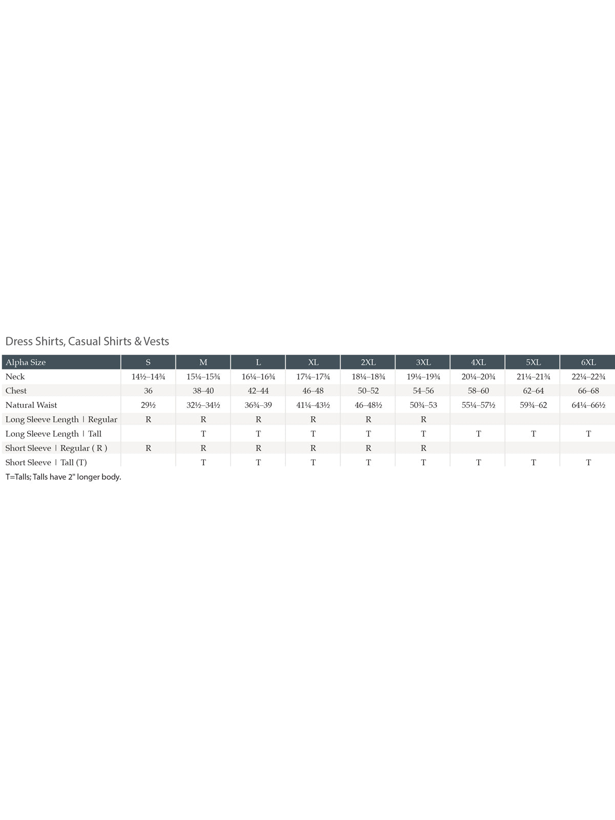 SIZECHART