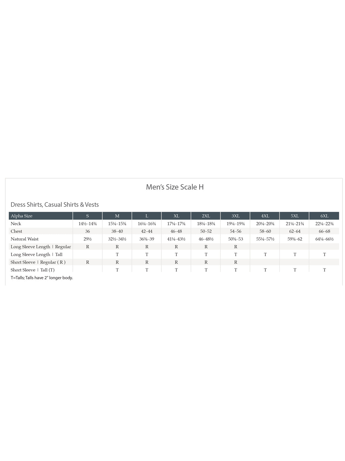 SIZECHART