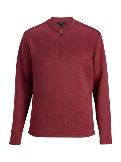 Men's Pocketless Quarter Zip Sweater - 3482 - Scarlet Heather
