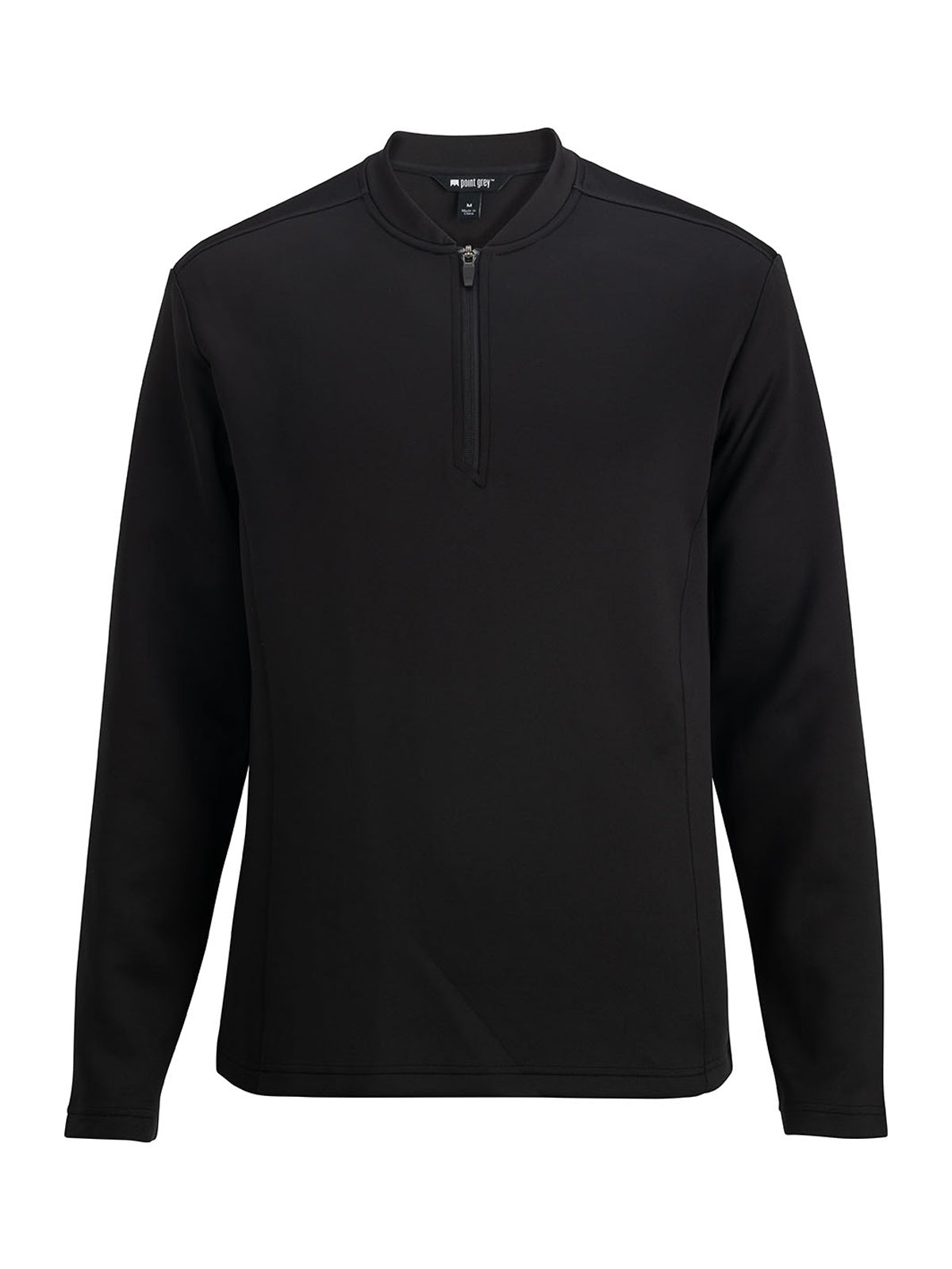 Men's Pocketless Quarter Zip Sweater - 3482 - Black Heather