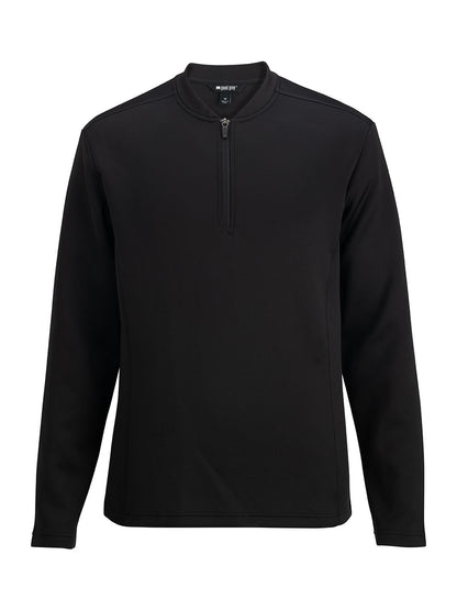 Men's Pocketless Quarter Zip Sweater - 3482 - Black Heather